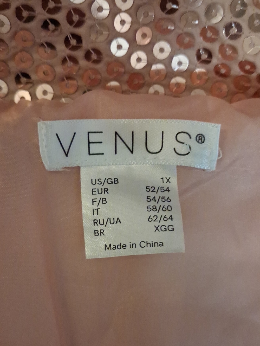 Venus Sequin Puffer Jacket - Sift Pink. 1X - Picture 4 of 4